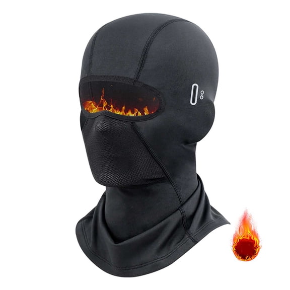 Black Mens Thermal Head Cover With Neck Protection For Sports Windproof And Cozy For Cold Weather Use