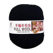 Black Merino Wool Yarn For Knitting Crochet Yarn Soft Yarn For Sweaters Scarf Making Diy Craft Yarn Medium Weight Yarn 50G Per Skein Hand Knitting Yarn