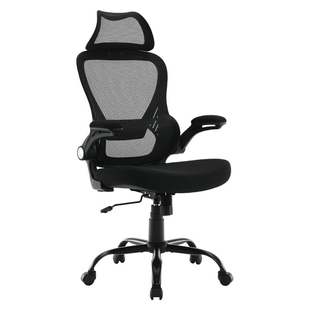 Black Mesh Back Executive Office Chair with Adjustable Arms