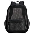 thumbnail image 1 of Black Mesh Backpack, 17X11.8X5.51 inch Breathable Mesh Daypack, Lightweight Travel Storage Backpack, Mesh Bookbag with Zipper, Outdoor Casual Mesh Rucksack, Multi Pocket Commute Backpack, 1 of 5