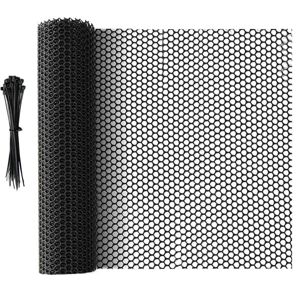 Black Mesh Fence Barrier Netting 10FT Chicken Mesh Durable and Lightweight Fencing Roll, Safety Garden Netting for Deer, Garden, Yard, Swimming Pool, Silt, Lawn, Rabbits, Poultry, Dogs