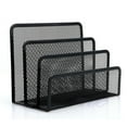 thumbnail image 1 of Triani Desk Mail Organizer, 1 Pack Office Small Letter Holder Sorter Desktop File Organizer Metal Mesh with 3 Vertical Upright Compartments, Black, 1 of 7