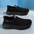 thumbnail image 1 of Black Mesh Slip-On Platform Cushioned Walking Shoes, 1 of 9