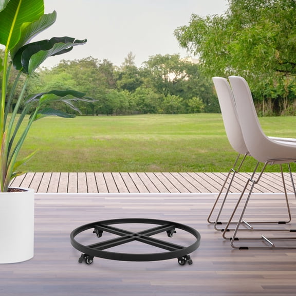 Black Metal 25-Inch Disc Cart With Brake Universal Wheel Heavy Bucket Truck Industrial Roller Moving Pallet Truck