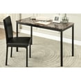 thumbnail image 1 of Black Metal 2pc Desk And Chair Ensemble, Faux Leather Upholstered Chair, Rectangular With Marble Surface For Home Office Use Bundle, Finish, Upholstery, Top Small, 1 of 6