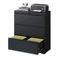 thumbnail image 1 of Black Metal 3-Drawer Lateral File Cabinet / Prevent Tilting and Protect Important Files, 1 of 6