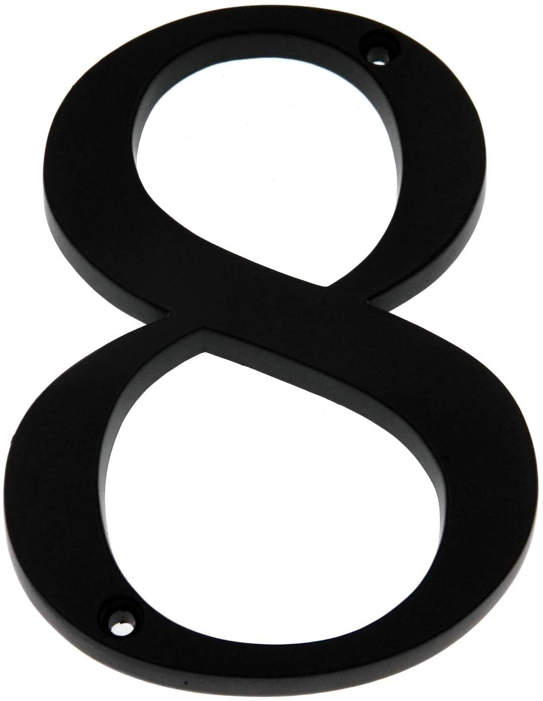 Black Metal 4" Flush Mount House Address Numbers, Bold Font, Easy to