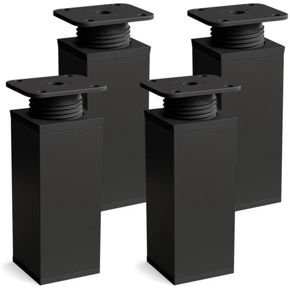 Black Metal Adjustable Furniture Legs Leveling Feet Replacement for Sofa Table Cabinet Desk 4 pack