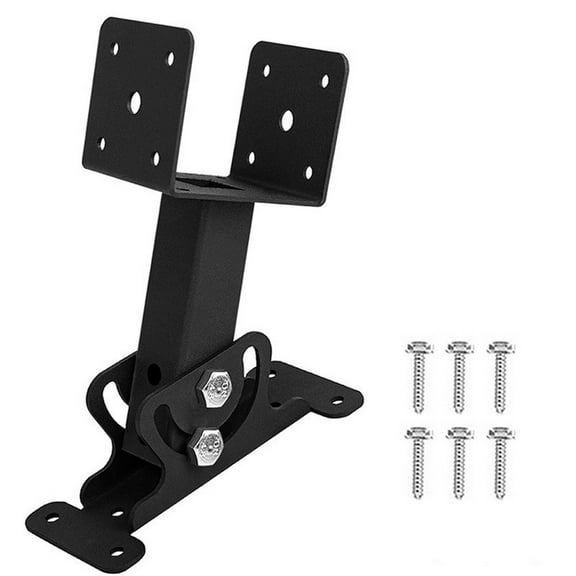 Black Metal Adjustable Pergola Roof Mounting Bracket Heavy Duty Saddle Support Frame for Patio Cover Shade Structure 4x4 4x6 Wood Posts