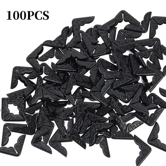 Black Metal Book Corners,Small Book Corner Protector,Vintage Album Cover,Book Corners Edge Cover,Notebook Corner Protector,Folder Edge Protector Edge Guard 100PCS