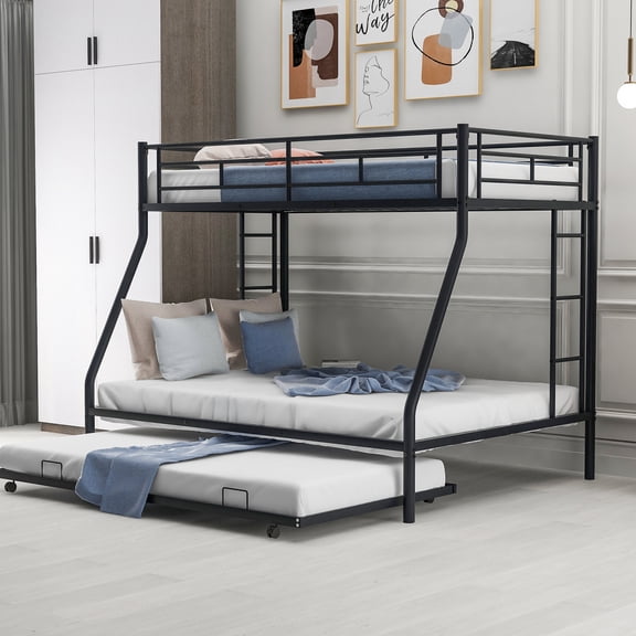 Black Metal Bunk Bed - Multiple Bed Sizes Available - Shared Room - Flexible Sleeping Options