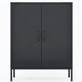 Black Metal 3Tier Storage Locker with Doors, Shelves, Lock