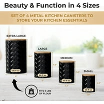 ®   Black Metal Canister Set for the Kitchen Counter