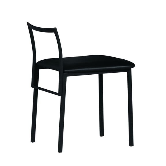 Black Metal Chair With Upholstered Padded Seat, Sandy & Leg, 220lbs Load Capacity, Tube Frame Seat And Weight 4 In. Package Height