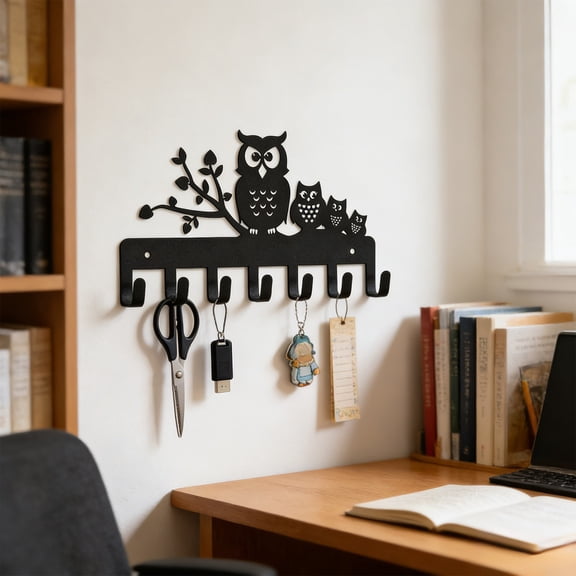 Black Metal Clothes Hat & Backpack Rack - Sturdy Wall-Mounted Storage Organizer For Living Room, Hallway & Office, Space-Saving Decor, Perfect Year of The Horse & Easter Home Essential, A