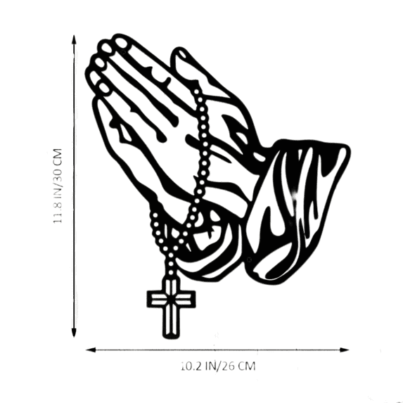 Black Metal Cross Wall Art - Prayer Faith Decor for Bedroom, Living Room, Office, Bathroom & Kitchen - Halloween Home Decor, Housewarming Gift