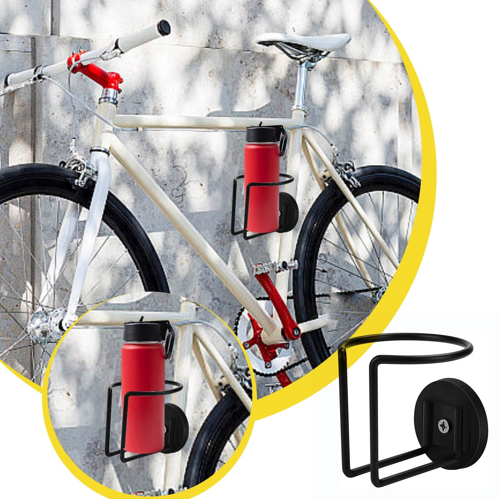 Black Metal Cup Holder Beverage Holder Family Wire Rack for Fridge Side