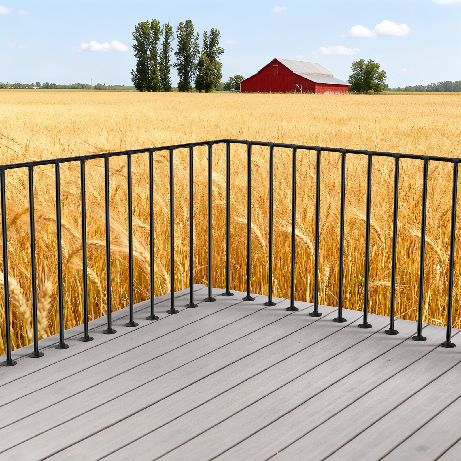 Black Metal Deck Railing Kit