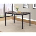 thumbnail image 1 of Black Metal Dining Table With Laminated Marble-like Faux Print Top. Ideal For Dining/breakfast Use. 30" X 48" 30"h. Assembly Required Marble Coating. Suits Stylish Dining/breakfast., 1 of 2