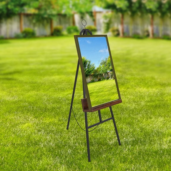 Black Metal Display Stand, A-Shaped Open Painting Board Display Stand, Space-Saving Free Standing Easel for Sign, Wedding, Picture Frame