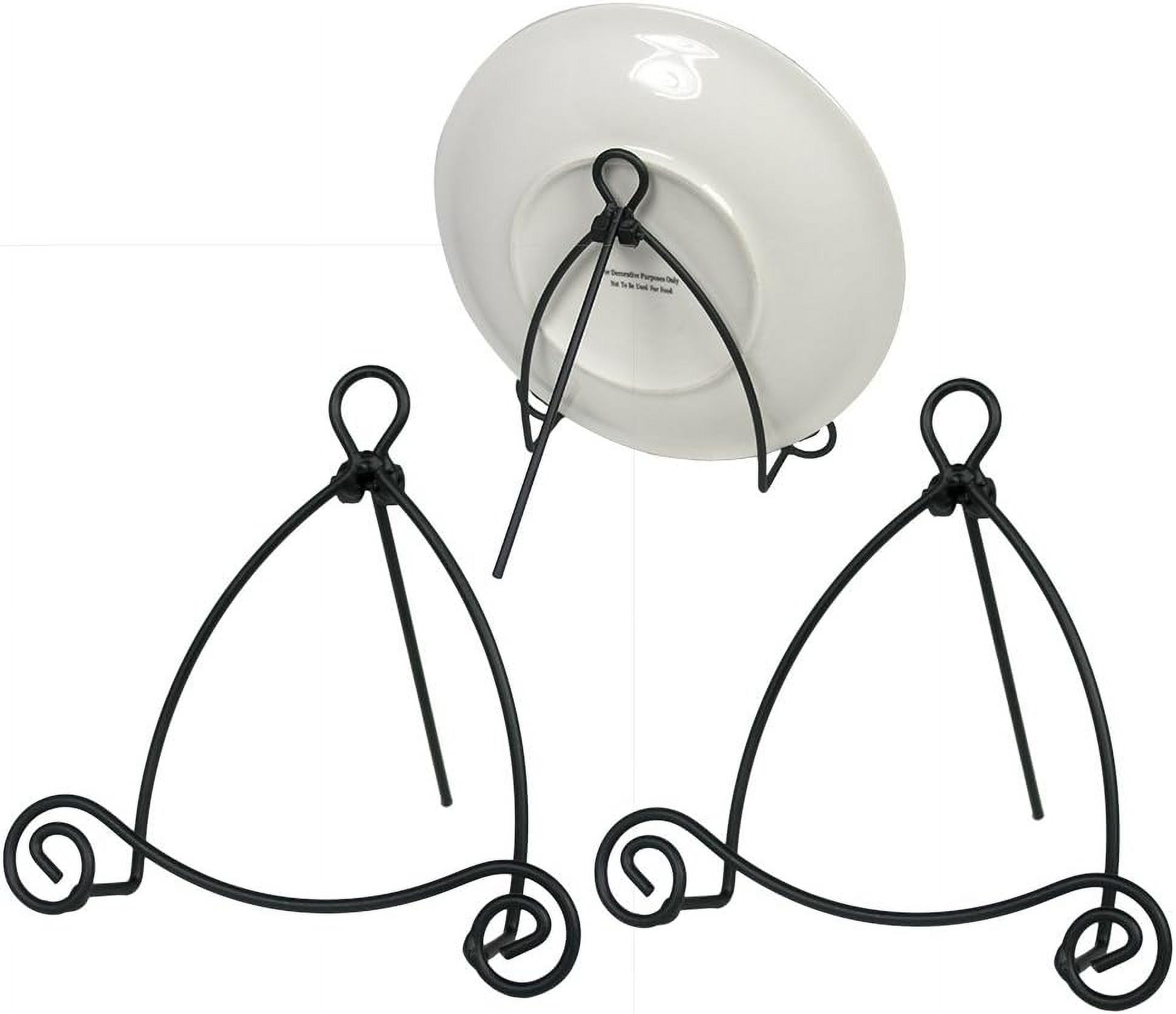 Black Metal Easel Set Of 3 Wrought Iron Display Plate Stand