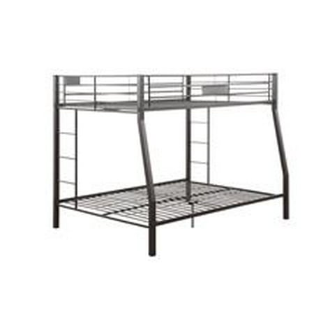 Black Metal Finish Twin over Full Bunk with Side Ladders