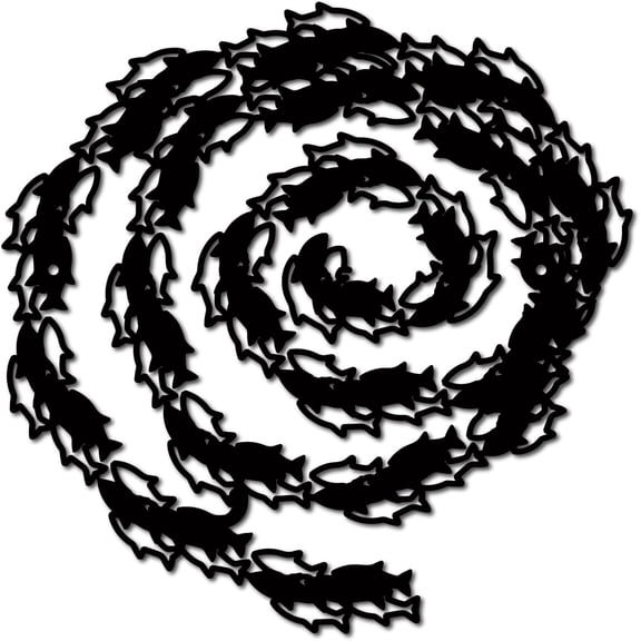 Black Metal Fish Wall Art Black Wall Sign Decor Iron Fishline Sea Ocean Shoal Animal Hanging Sign Sculpture Ornament