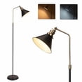 Gallery Detail: Honoding 58 Rustic Rotatable Floor Lamp Vintage Metal Design Black