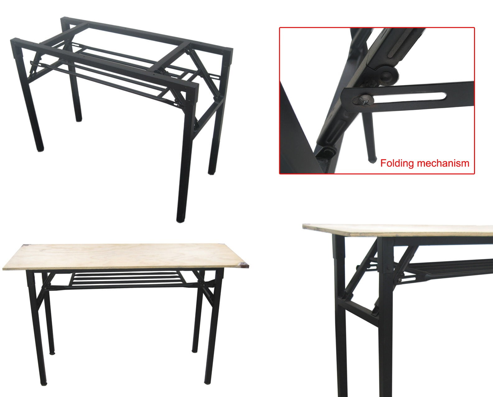 Black Metal Folding training dinning meeting table rack replacement ...