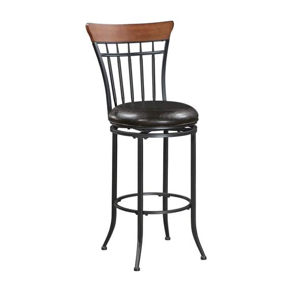 Brown Faux Leather Seat / Bar Chair / Simple Assembly