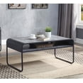 thumbnail image 1 of Black Metal Frame Coffee Table with Gray Concrete Shelf and Modern Design for Living, 1 of 5