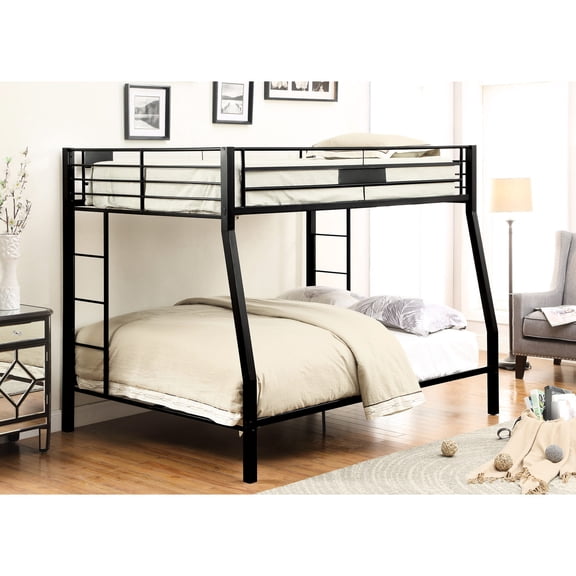 Black Metal Frame Design | Bunk Bed Accommodating Different Mattress Sizes | Versatile and Comfortable Sleeping Arrangement