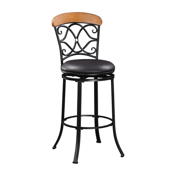 Black Metal Frame & Pub Height Design - Great for Dining, 360 - degree Rotation