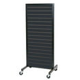 thumbnail image 1 of SSWBasics Black Metal Framed Rolling Slatwall Merchandiser, 1 of 1
