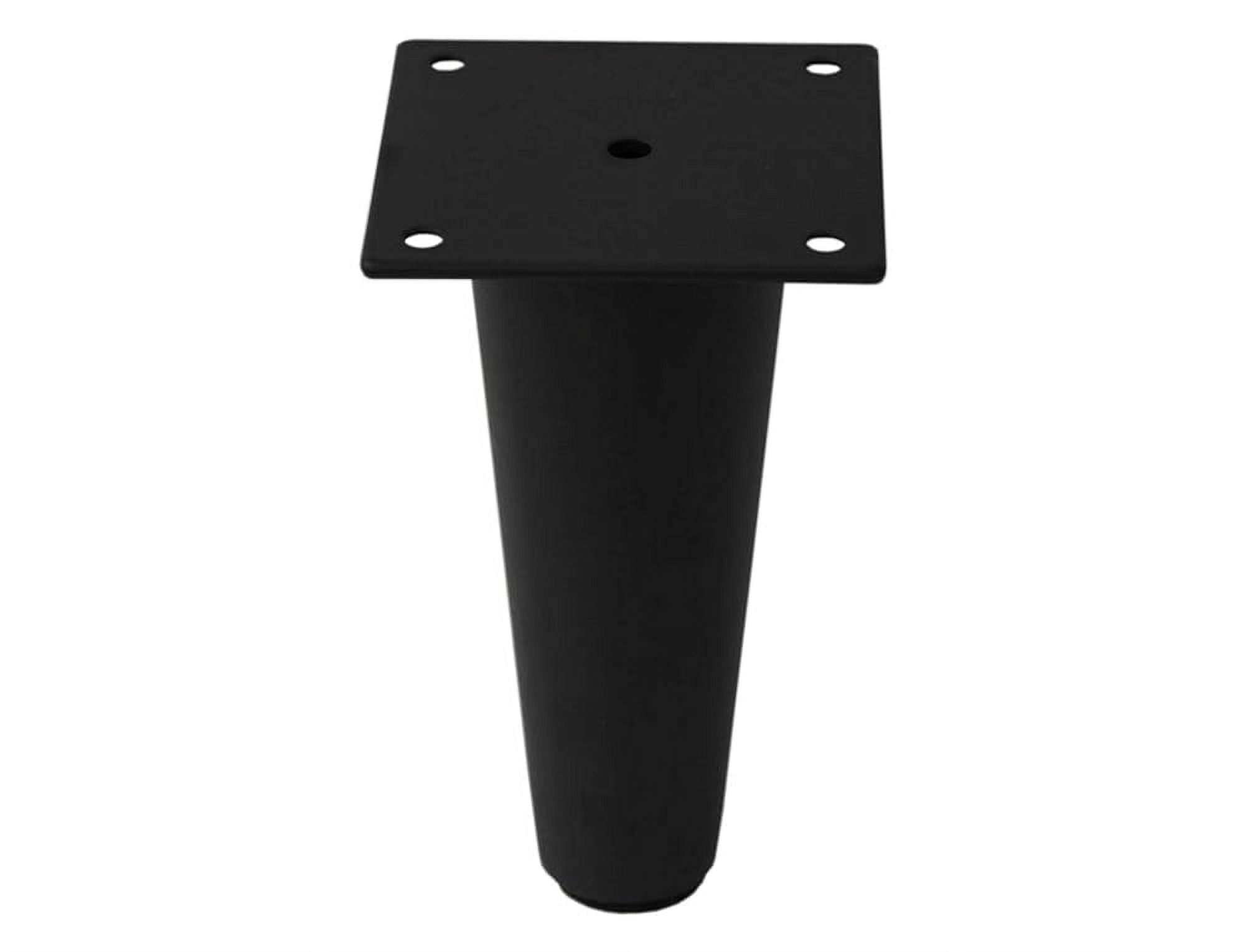 Black Metal Furniture Legs 6 Inch Round Tapered Heavy Duty Sofa