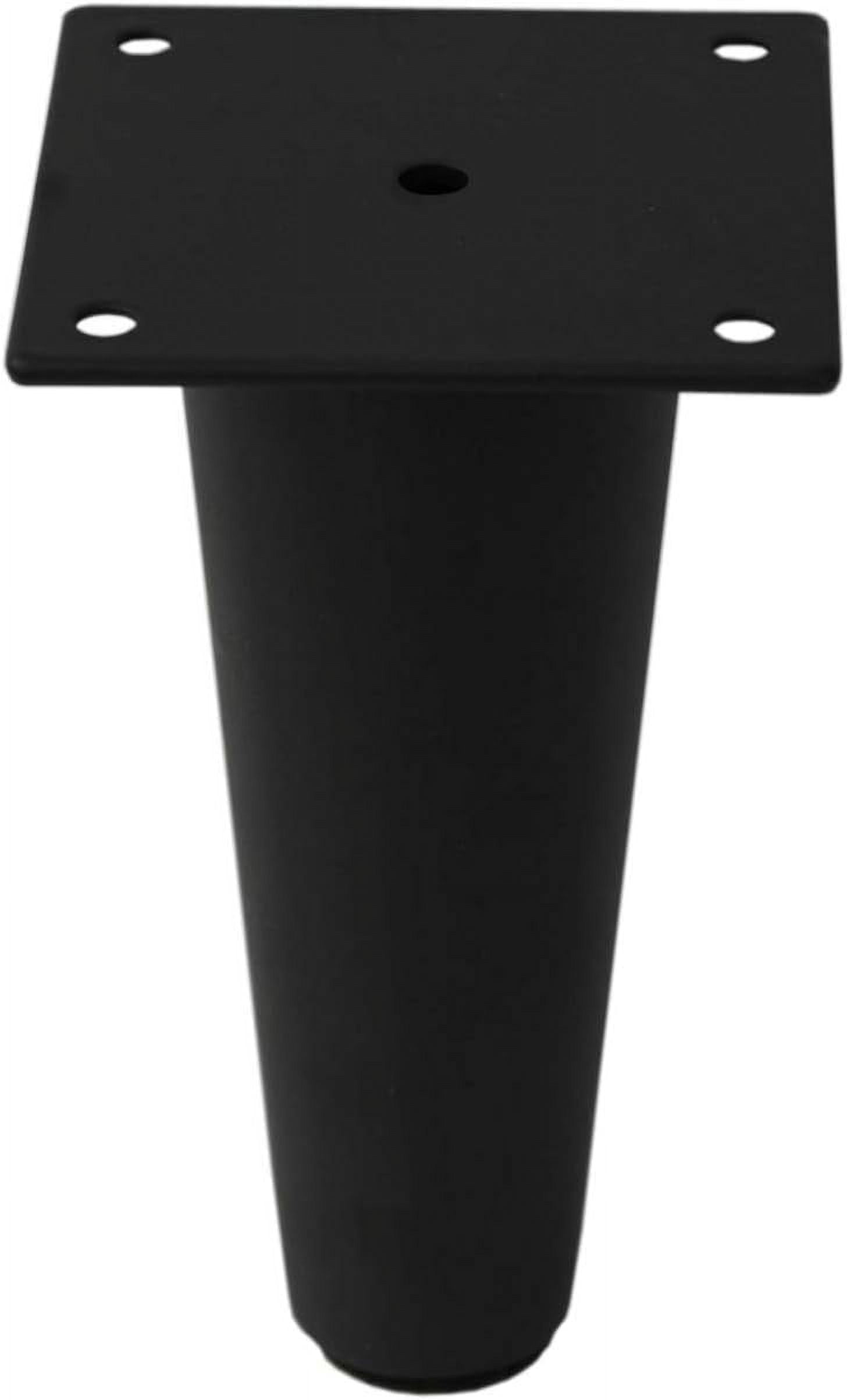 Black Metal Furniture Legs 6 inch Round Tapered Heavy Duty Sofa