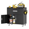 CHSHIN Black Metal Garage Tool Chest with Wheels for