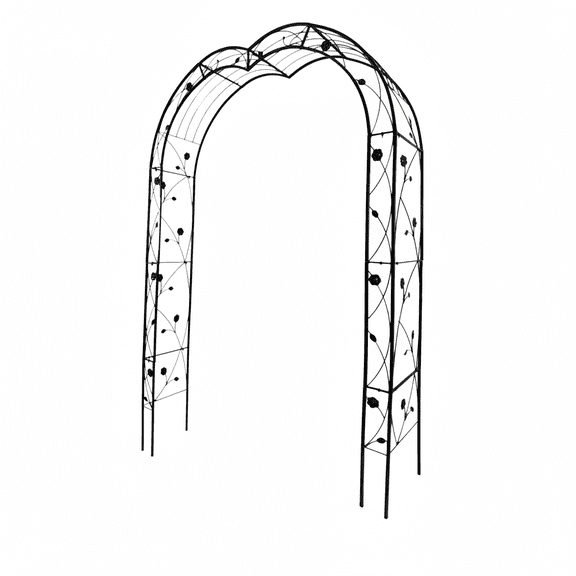 Black Metal Garden Arch Trellis for Climbing Plants - Assemble Freely with 8 Styles Garden Arbor