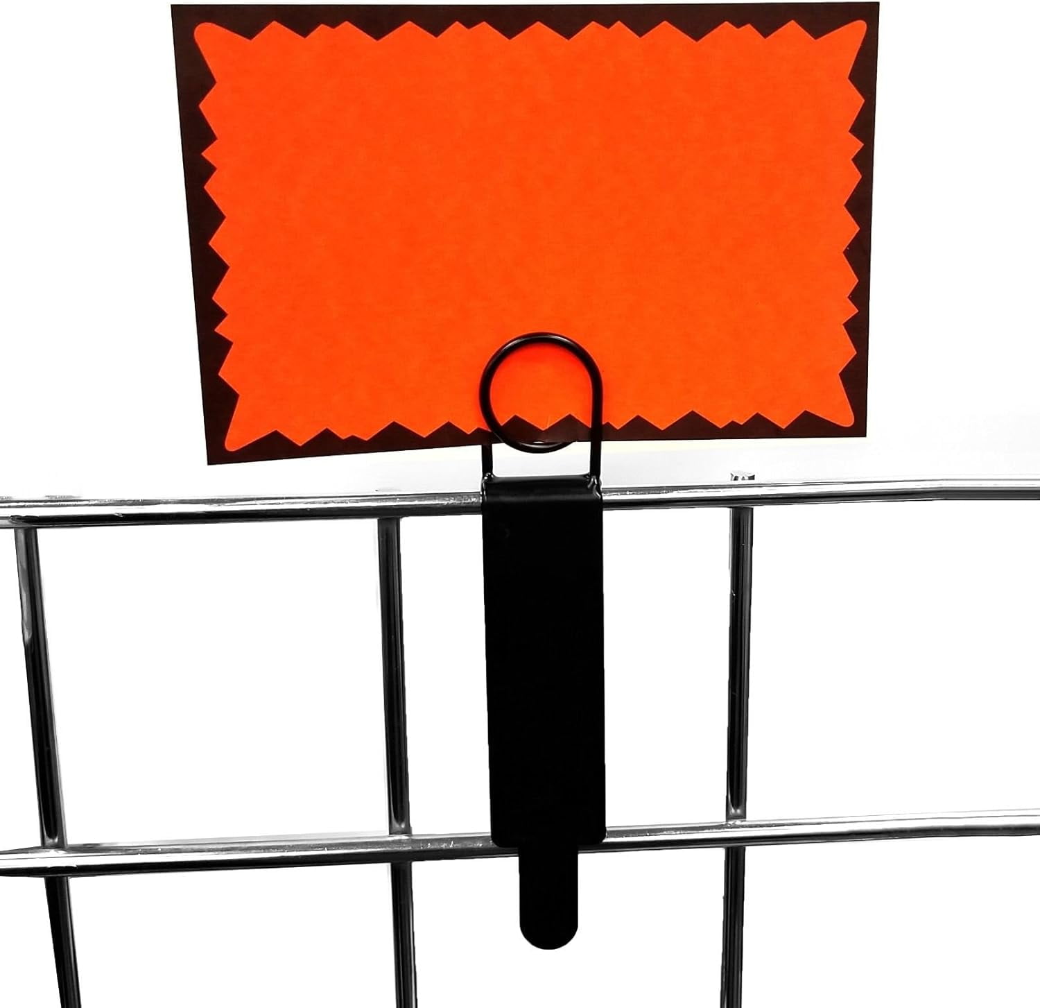 Black Metal Gridwall Sign Holder, Card Grip for Gridwall & Slat Grid Panels 10 Pack