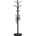 thumbnail image 1 of Metal Coat Rack Stand,Free Standing Hat Hanger with Marble Base,Hall Tree with 12 Hooks for Hanging Hat,Clothes,Bag,Entryway Storage Organizer,Black, 1 of 7