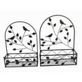 thumbnail image 1 of Hi-Line Gift Ltd. Black Metal Hanging Plant Holder 2 Pcs Set Outdoor Wall Decor, 1 of 6