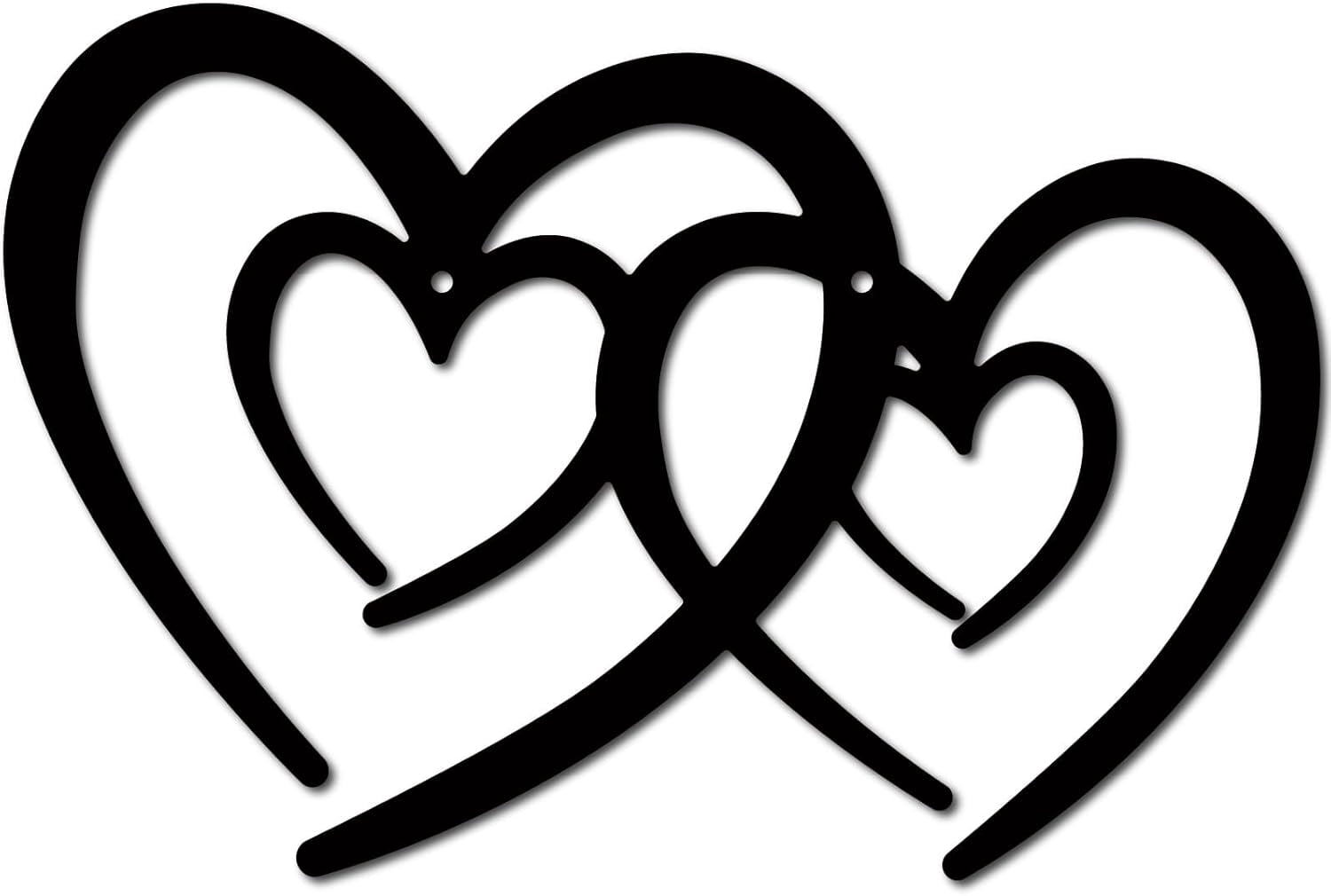 Black Metal Heart Wall Decor Metal Wall Art Sculptures Iron Hollow ...