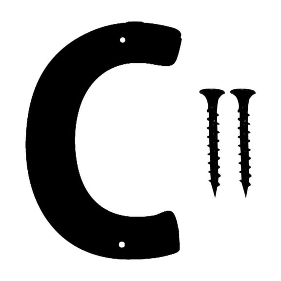 Black Metal House Letter C, Modern Address Sign, for Home Numbering, Mailbox Marking, Outdoor Use and Exterior Display, by Cosmug