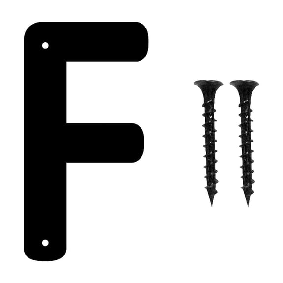 Black Metal House Letter F, Modern Address Sign, for Home Numbering, Mailbox Marking, Outdoor Use and Exterior Display, by Cosmug