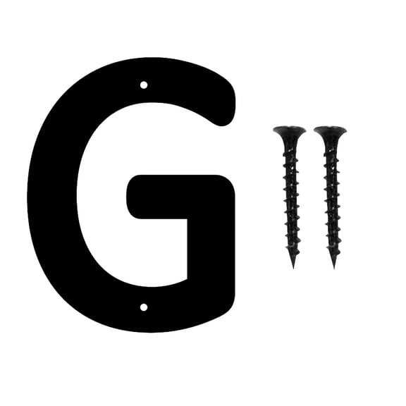 Black Metal House Letter G, Modern Address Sign, for Home Numbering, Mailbox Marking, Outdoor Use and Exterior Display, by Cosmug