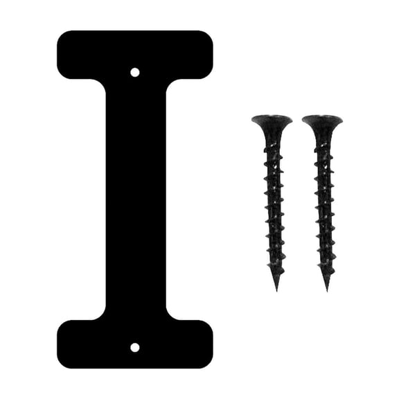 Black Metal House Letter I, Modern Address Sign, for Home Numbering, Mailbox Marking, Outdoor Use and Exterior Display, by Cosmug