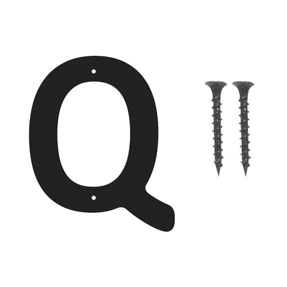 Black Metal House Letter Q, Modern Address Sign, for Home Numbering, Mailbox Marking, Outdoor Use and Exterior Display, by Cosmug