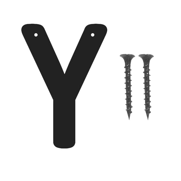 Black Metal House Letter Y, Modern Address Sign, for Home Numbering, Mailbox Marking, Outdoor Use and Exterior Display, by Cosmug