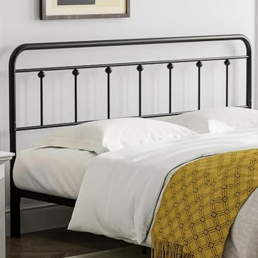 Black Metal King Size Headboard, Height Adjustable, Farmhouse Victorian Wrought Iron Headboards Only for Bedroom