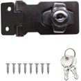 Black Metal Locking Hasp, Door Locking Device With Key For Front Doors